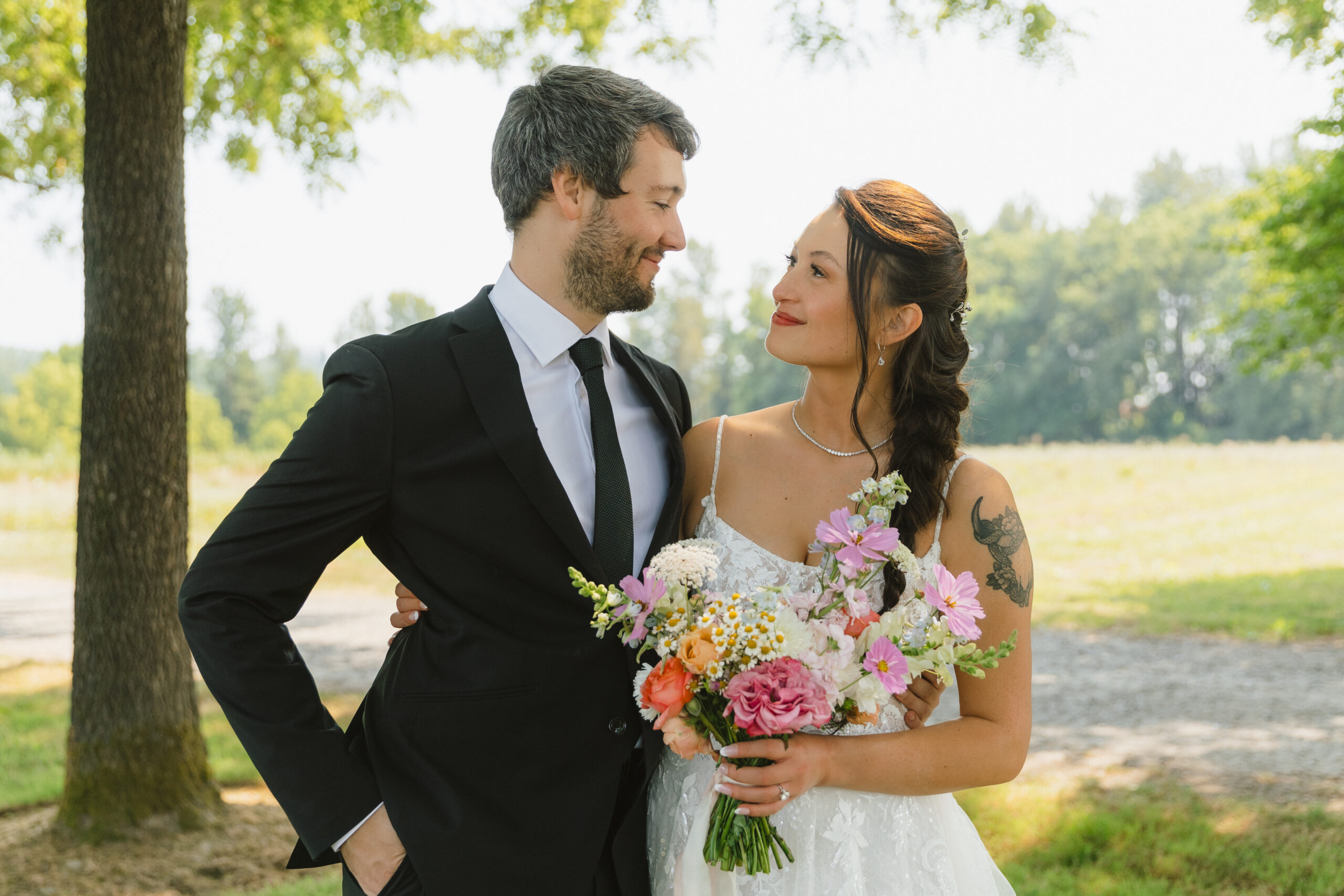 Ellie and Michael's romantic summer wedding at Terra Valley Farms, captured by a Seattle wedding photographer.